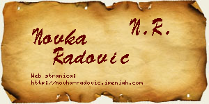 Novka Radović vizit kartica